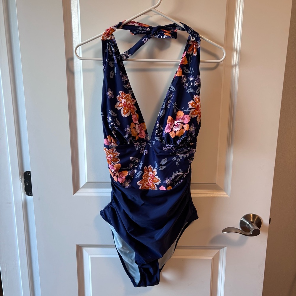 Floral Navy One Piece Swimsuit - New with Tags